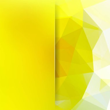Sarı üçgenlerden oluşan soyut bir arkaplan. İş sunumları veya web şablonu afişi için geometrik tasarım. Vektör illüstrasyonu