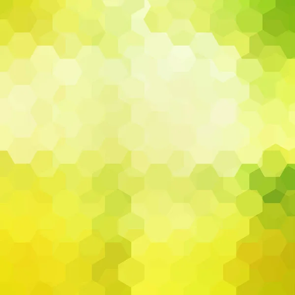 Fondo vectorial con hexágonos amarillos y verdes. Se puede utilizar en el diseño de portada, diseño de libros, fondo del sitio web. Ilustración vectorial — Vector de stock