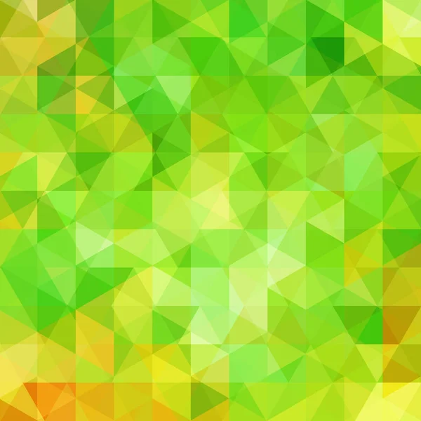 Abstrakter Mosaikhintergrund. Dreieck geometrischer Hintergrund. Designelemente. Vektorillustration. gelb, orange, grün. — Stockvektor