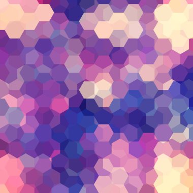 Arka plan Mor, bej altıgenler oluşan. İş sunumları veya web şablonu afiş afiş için geometrik tasarım. Vektör çizim