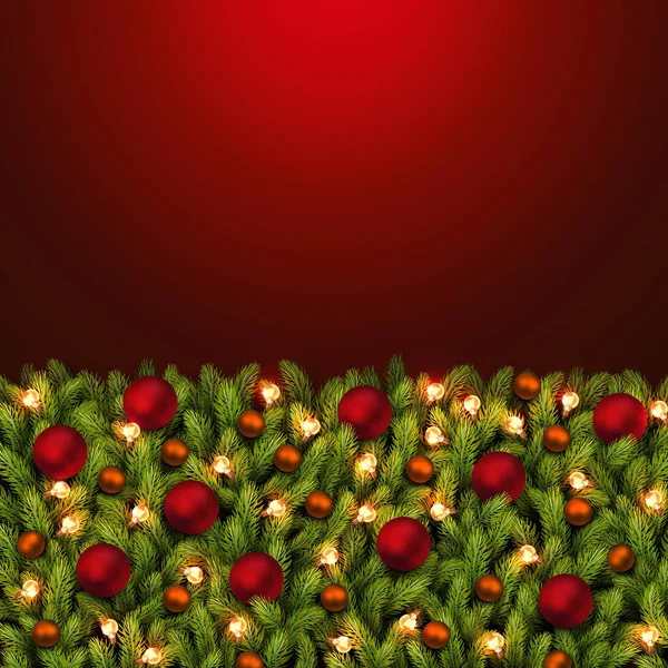 Fond de Noël avec branches de sapin. Illustration vectorielle — Image vectorielle