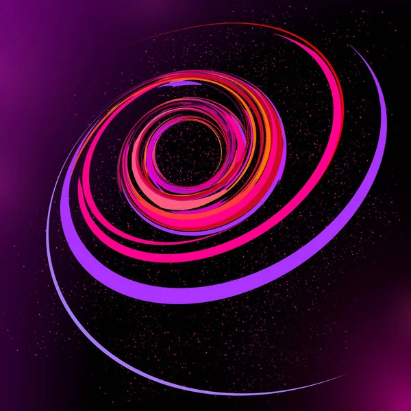 Formas redondas púrpura sobre fondo oscuro, ilustración vectorial — Vector de stock