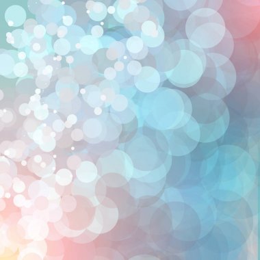 Pastel pembe ve mavi bokeh arka plan, vektör çizim