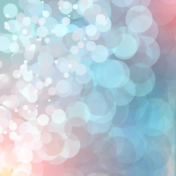 Fondo bokeh rosa y azul pastel, ilustración vectorial — Vector de stock