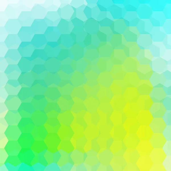 Fundo feito de verde, hexágonos azuis. Composição quadrada com formas geométricas. Eps 10 — Vetor de Stock