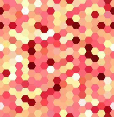 sorunsuz soyut mozaik arka plan. Altıgen yanarak bahislerin doğru geometrik arka plan. Tasarım öğeleri. Vektör çizim. Sarı, turuncu renkler.