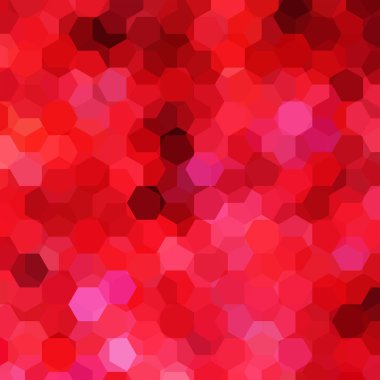 Kırmızı altıgenden yapılmış bir arka plan. Geometrik şekilli kare bileşim. Eps 10