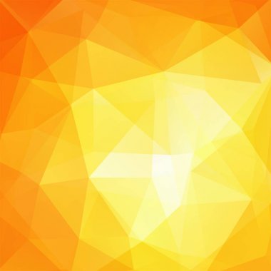 Arka plan sarı, turuncu üçgenler yaptı. Geometrik şekiller ile kare kompozisyon. EPS 10