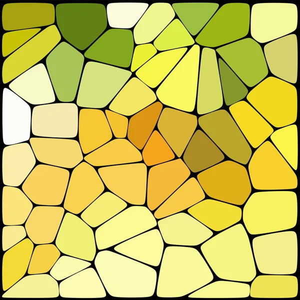 Motif de mosaïque abstrait composé d'éléments géométriques de différentes tailles et couleurs. Illustration vectorielle. Jaune, vert . — Image vectorielle