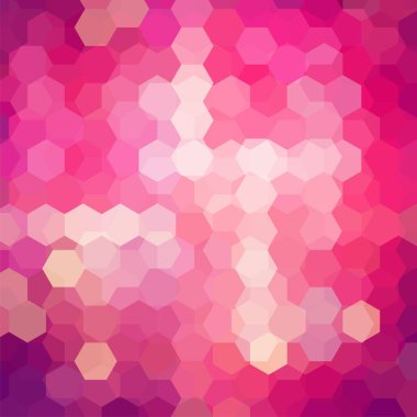 Geometrik şekillerin arka planı. Pembe mozaik desen. Vektör EPS 10. Vektör illüstrasyonu