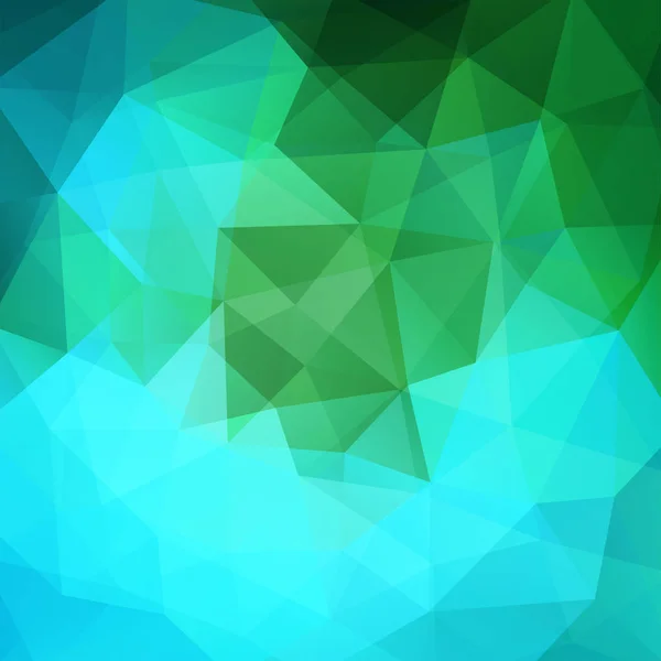 Абстрактный фон, состоящий из зелёных, синих треугольников. Геометрический дизайн для бизнес-презентаций или веб-рекламы. Векторная иллюстрация — стоковый вектор