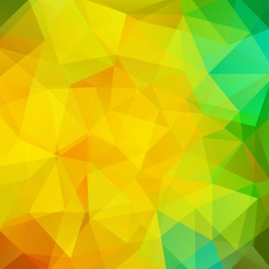 Geometrik şekiller arka plan. Renkli mozaik desen. Vektör Eps 10. Vektör çizim. Sarı, turuncu, yeşil renkler.