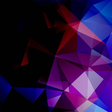 Arka plan siyah, mor üçgenler oluşan. İş sunumları veya web şablonu afiş afiş için geometrik tasarım. Vektör çizim