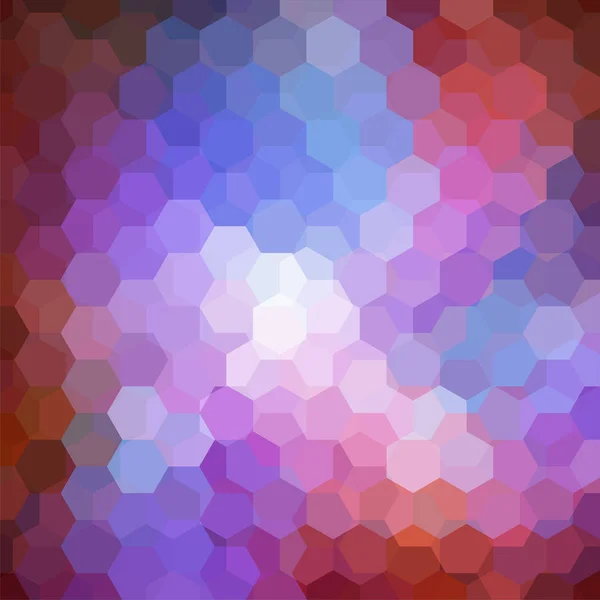 Hexágonos abstratos fundo vetorial. Ilustração vetorial geométrica colorida. Modelo de design criativo. Roxo, violeta, cores azuis . — Vetor de Stock