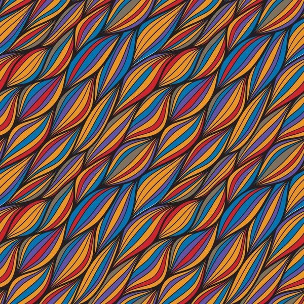 Abstracte naadloze sieraad. Kleurrijke achtergrond met golven. Geometrische abstracte vormen. vectorillustratie — Stockvector