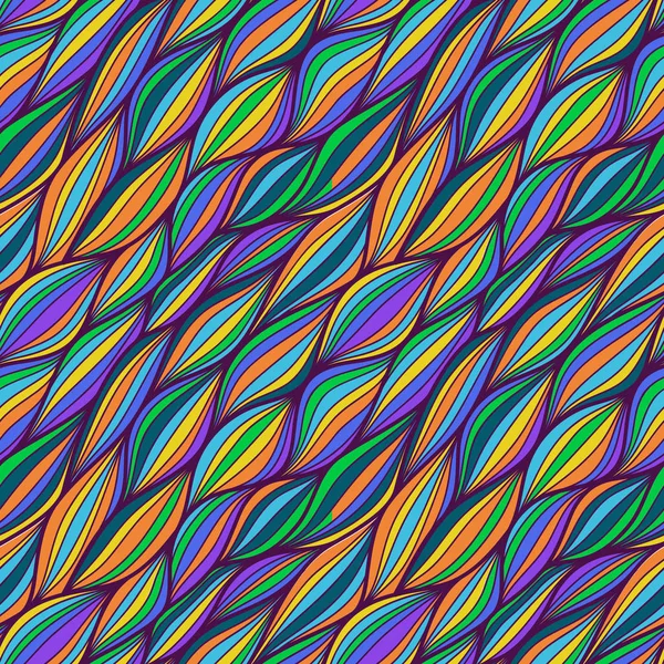 Adorno sin costuras abstracto. Fondo colorido con olas. Formas abstractas geométricas. ilustración vectorial — Vector de stock