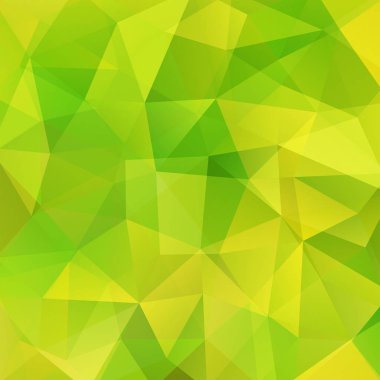 Poligonal vektör arka plan. Kullanılabilir kapak tasarımı, kitap tasarımı, Web sitesi arka plan. Vektör çizim. Yeşil, sarı renkler.
