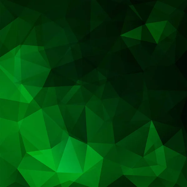 Padrão geométrico, triângulos poligonais fundo vetorial em tons verdes. Padrão de ilustração — Vetor de Stock