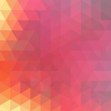 Pembe, turuncu geometrik şekiller arka plan. Soyut üçgen geometrik arka plan. Mozaik desen. Vektör Eps 10. Vektör çizim