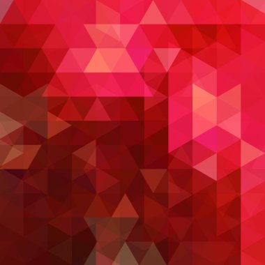 Arka plan kırmızı geometrik şekiller. Soyut üçgen geometrik arka plan. Mozaik desen. Vektör Eps 10. Vektör çizim