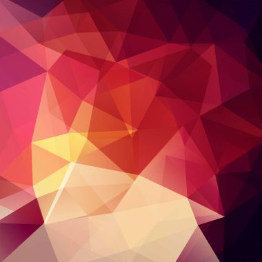 Arka plan kahverengi, bej, kırmızı, sarı üçgen yaptı. Geometrik şekiller ile kare kompozisyon. EPS 10