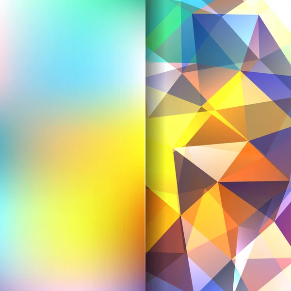 Абстрактный фон, состоящий из желтого, синего, оранжевого, коричневого треугольников. Геометрический дизайн для бизнес-презентаций или веб-рекламы. Векторная иллюстрация — стоковый вектор