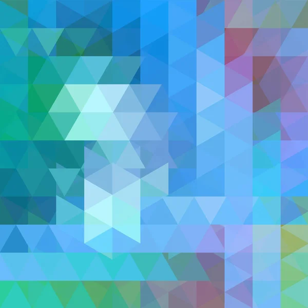 Abstrakta mosaik bakgrund. Triangel geometrisk bakgrund. Designelement. Vektorillustration. Blå, gröna färger. — Stock vektor