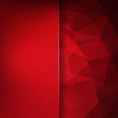 Arka plan kırmızı üçgen yaptı. Geometrik şekiller ile kompozisyon kare ve öğe bulanıklık. EPS 10