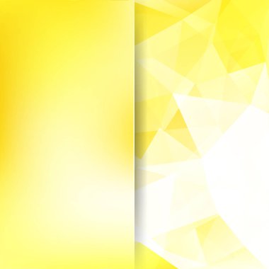 Soyut mozaik arka plan. Arka plan bulanıklık. Üçgen geometrik arka plan. Tasarım öğeleri. Vektör çizim. Sarı, beyaz renk.