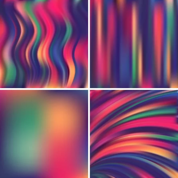 Abstrakte Vektorillustration Eines Farbenfrohen Hintergrunds Mit Verschwommenen Lichtlinien Satz Von — Stockvektor