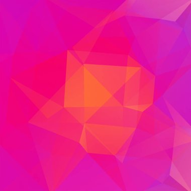 Soyut geometrik tarzı arka plan. Pembe, turuncu renkler. Vektör çizim