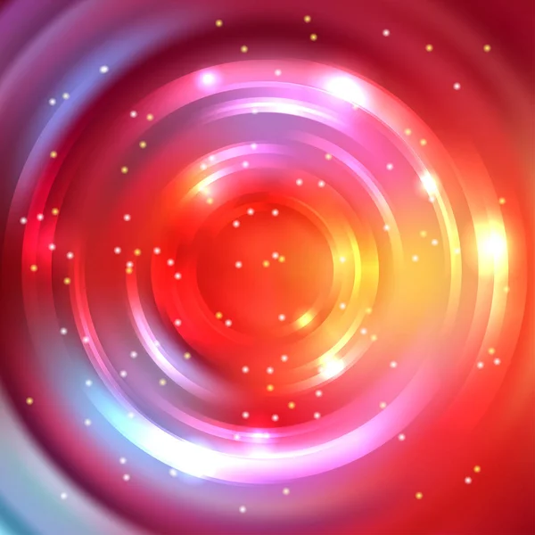 Абстрактный фон круга, векторный дизайн. Векторный бесконечный круглый туннель сияющих вспышек. Красный, желтый, синий, розовый цвета . — стоковый вектор