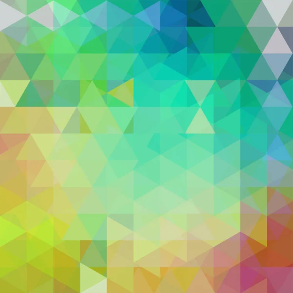 Abstrakter Mosaikhintergrund. Dreieck geometrischer Hintergrund. Designelemente. Vektorillustration. blau, grün, gelb, braun. — Stockvektor