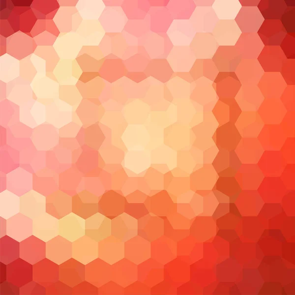 Abstrakter Hintergrund, bestehend aus roten, orangen Sechsecken. geometrisches Design für Unternehmenspräsentationen oder Webvorlagen-Banner-Flyer. Vektorillustration — Stockvektor