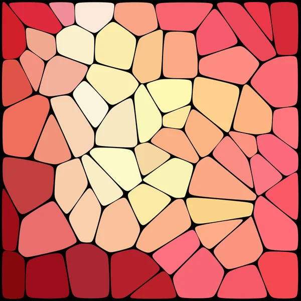 Abstraktes Mosaikmuster. abstrakter Hintergrund, bestehend aus Elementen unterschiedlicher Formen, die im Mosaikstil angeordnet sind. Vektorillustration. rot, gelb, orange Farben. — Stockvektor