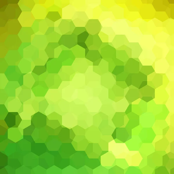 Fondo vectorial con hexágonos verdes y amarillos. Se puede utilizar en el diseño de portada, diseño de libros, fondo del sitio web. Ilustración vectorial — Archivo Imágenes Vectoriales