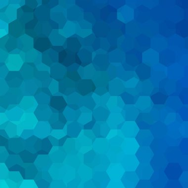 Soyut altıgen vektör arkaplanı. Mavi geometrik vektör çizimi. Yaratıcı tasarım şablonu.