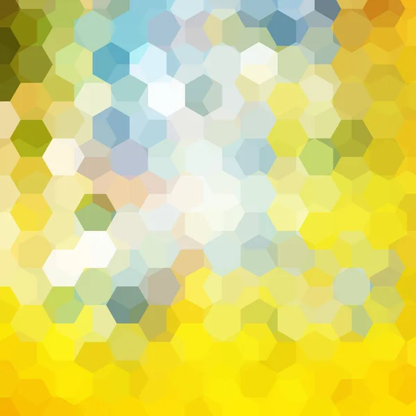 Абстрактный векторный фон шестиугольников. Геометрическая векторная иллюстрация. Креативный дизайн соблазняет. Желтый, синий, белый цвета . — стоковый вектор
