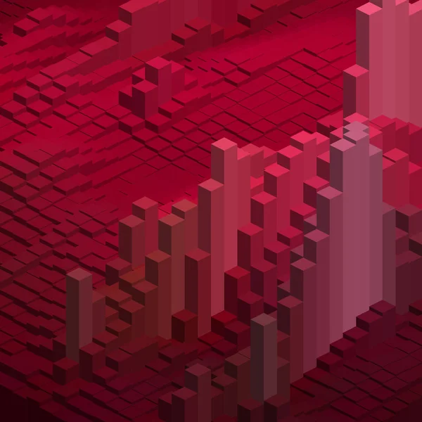 De achtergrond van de abstracte kubussen voor design. Vector Eps10 rode kleur. — Stockvector
