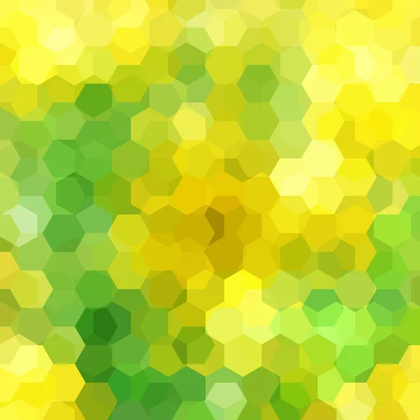 Padrão geométrico, fundo vetorial com hexágonos em tons amarelos e verdes. Padrão de ilustração —  Vetores de Stock