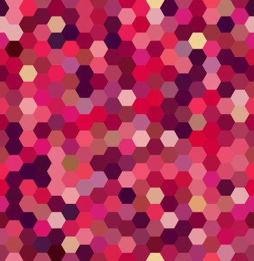 Arka plan kırmızı altıgen yaptı. Sorunsuz arka plan. Geometrik şekiller ile kare kompozisyon