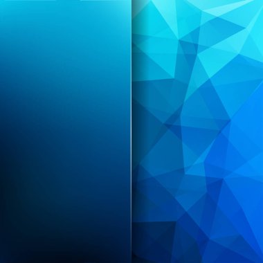 Soyut çokgen vektör arkaplanı. Mavi geometrik vektör çizimi. Yaratıcı tasarım şablonu. Tasarım için soyut vektör arkaplanı