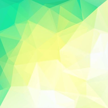 Arka plan yeşil, sarı, beyaz üçgen yaptı. Geometrik şekiller ile kare kompozisyon. EPS 10