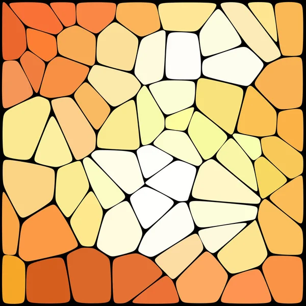 Fond abstrait composé de formes géométriques jaunes, orange, blanches aux bords noirs épais, illustration vectorielle . — Image vectorielle