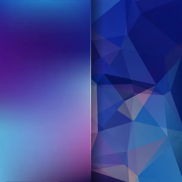 Pozadí z modré, fialové trojúhelníky. Čtvercové kompozice s geometrickými tvary a rozostřit prvek. EPS 10 — Stockový vektor