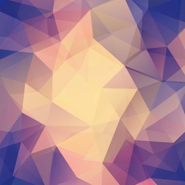 Soyut poligonal vektör arka plan. Geometrik vektör çizim. Yaratıcı tasarım şablonu. Sarı, turuncu, mor, kahverengi renk.