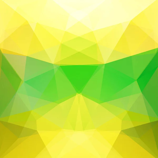 抽象モザイクの背景。三角形の幾何学的背景。デザイン要素。ベクトルイラスト。黄色、緑. — ストックベクタ