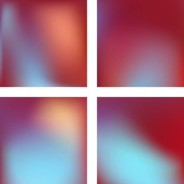 Soyut bulanık arka planlarla ayarlayın. Vektör illüstrasyon. Modern geometrik fon. Soyut şablon. Kahverengi, mavi renkler.