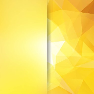 Soyut geometrik tarzı sarı arka plan. Cam ile arka plan bulanıklık. Vektör çizim