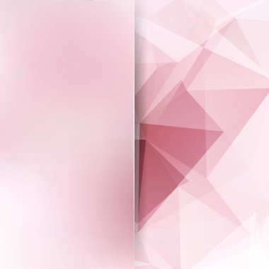 Soyut geometrik tarzı pastel pembe arka plan. Cam ile arka plan bulanıklık. Vektör çizim